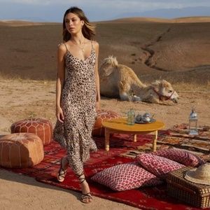 NWT $155 Kivari Leopard Midi Slip Dress Beach Boho